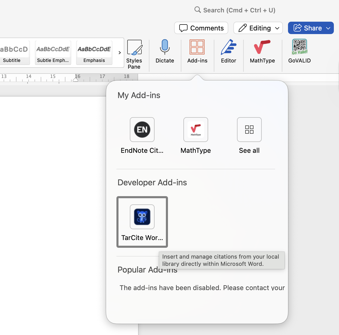 Word Add-in Overview